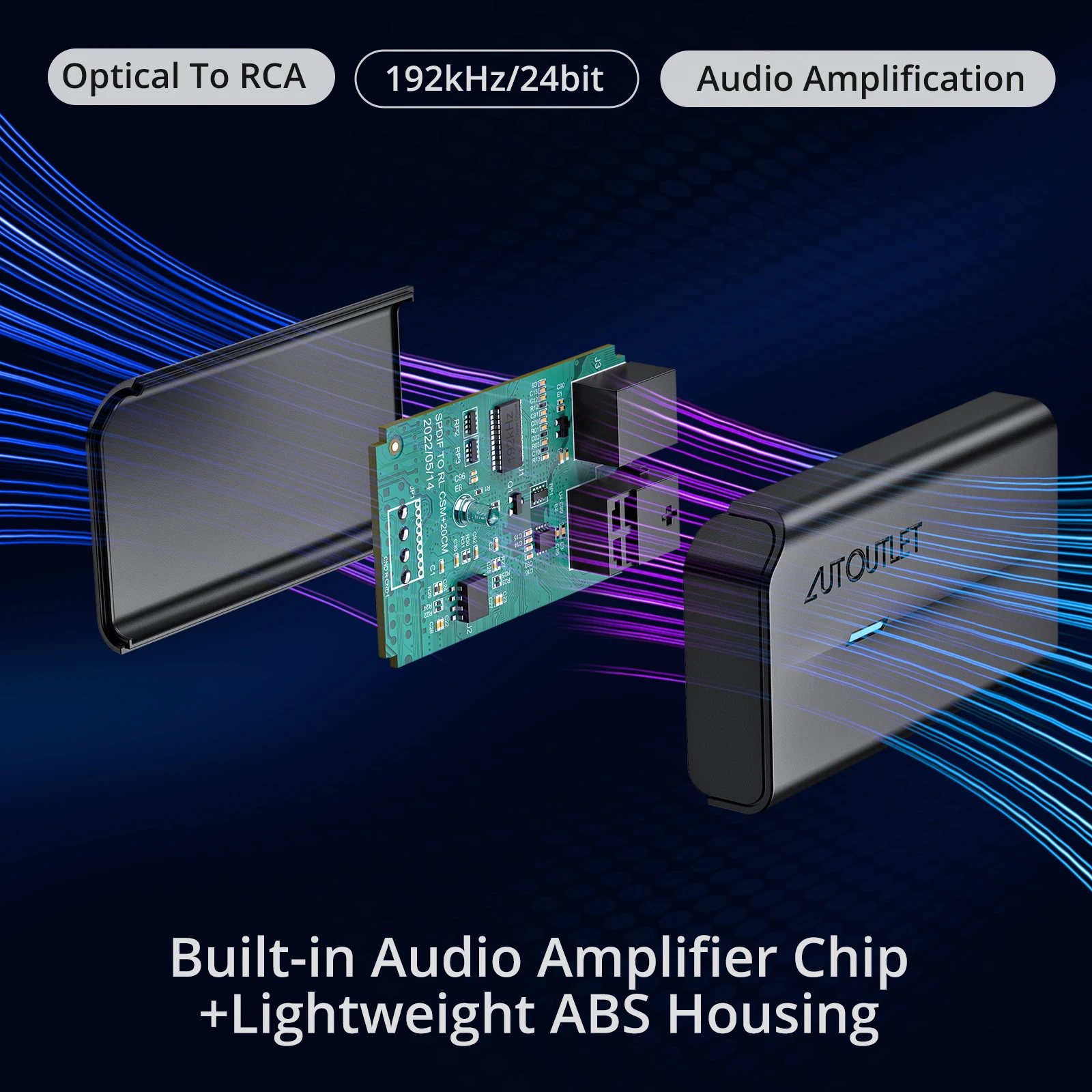 Compact 192khz DAC Converter Spdif To RCA Digital To Analog Audio Converter Optical Toslink To RCA Female Or Male Audio Adapter