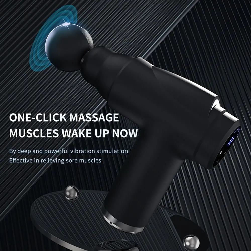 32 Modes Fascia Massager 4 Heads Muscle Relax Fascial Machine LCD Display Noise Reduction Body Massager Body Relaxation