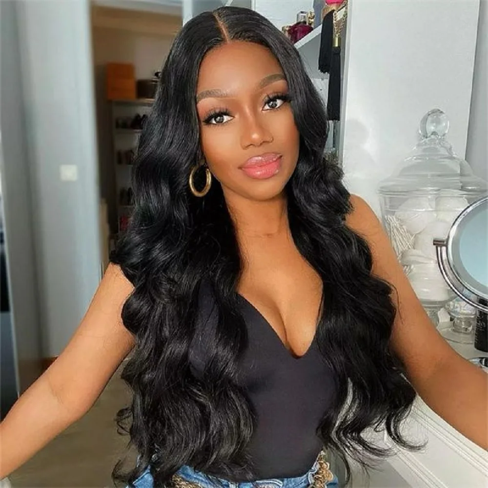

Body Wave Human Hair Wig 200% Density HD Transparent Lace Frontal Wigs Remy Pre Plucked Bleached Knots Brazilian Wigs For Women