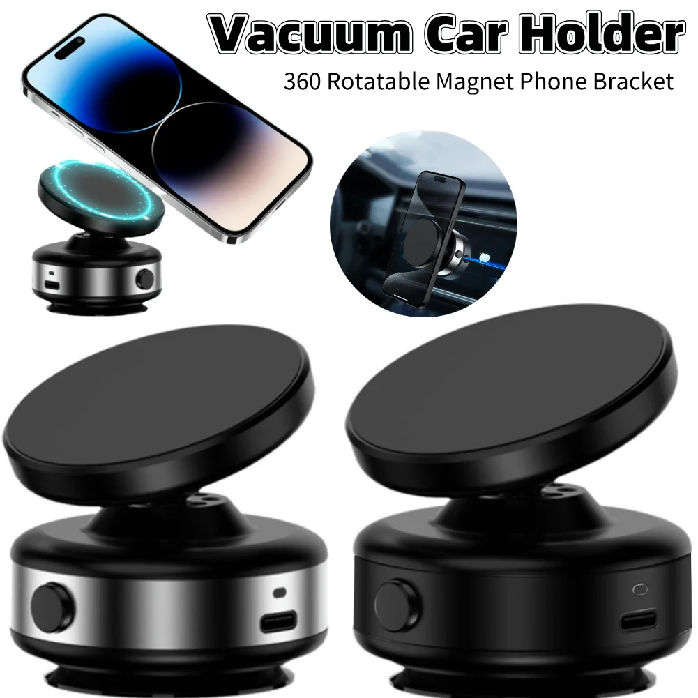 Magnetic Vacuum Adsorption Bracket 360 Rotatable GPS Navigation Bracket GPS Stand Mount Support for iPhone Samsung Xiaomi