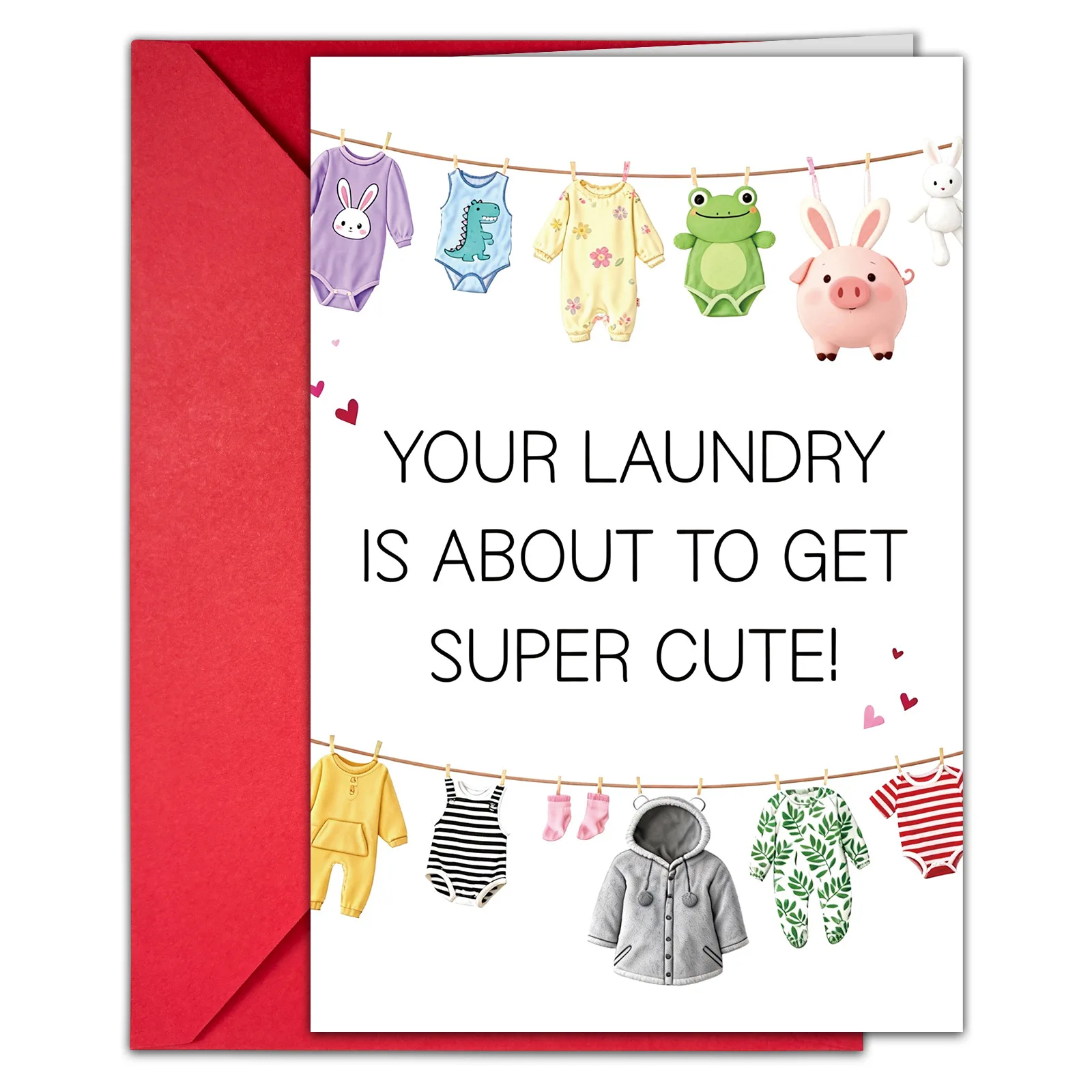 Interesting Baby Gift Card with Envelope Set - Perfect for Expectant Mothers, New Mothers, or Pregnant Women - Congratulations