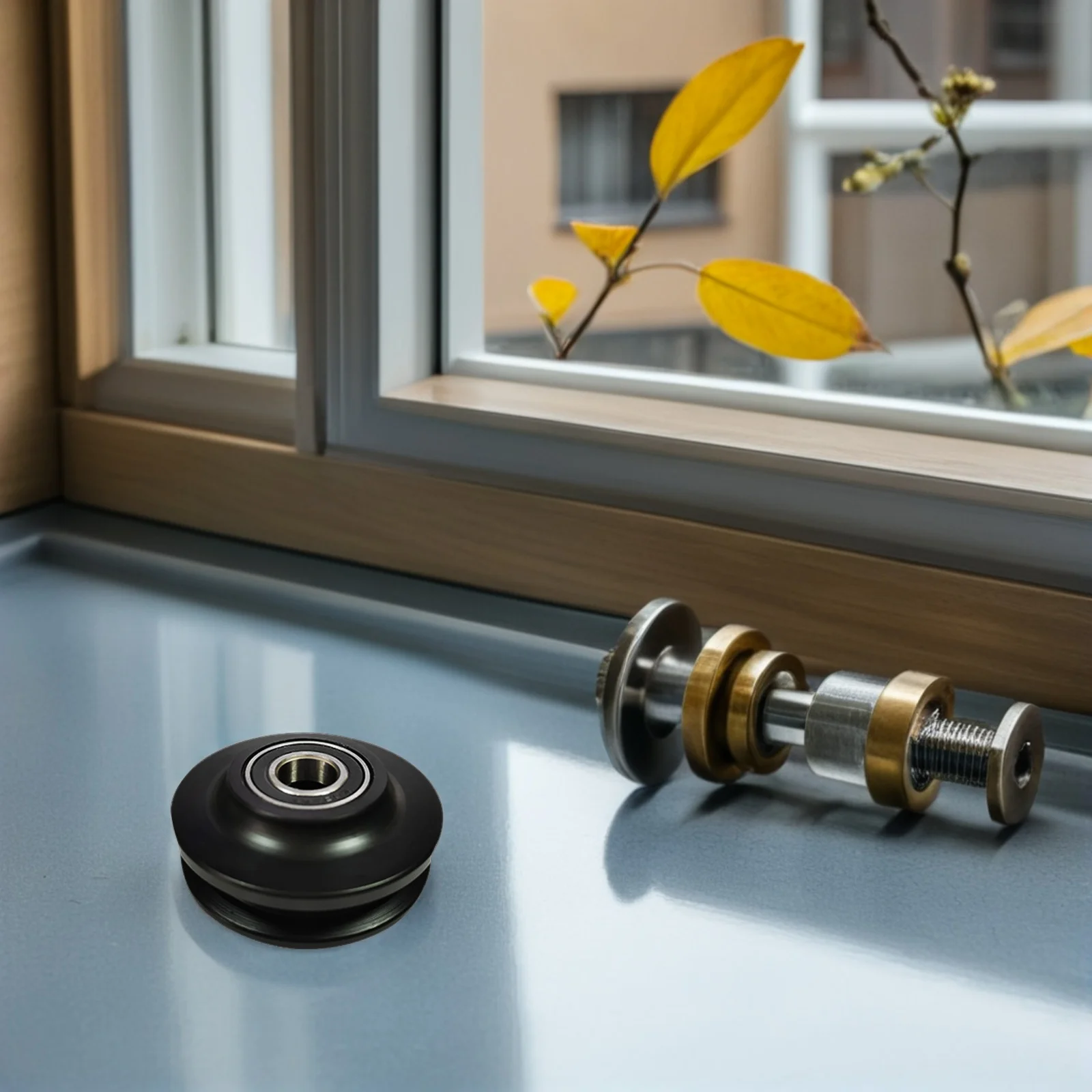 

4Pcs Barn Door Sliding Track Roller Heavy Duty Steel Pulley with Precision Ball Bearings Smooth Silent Operation for Bedroom