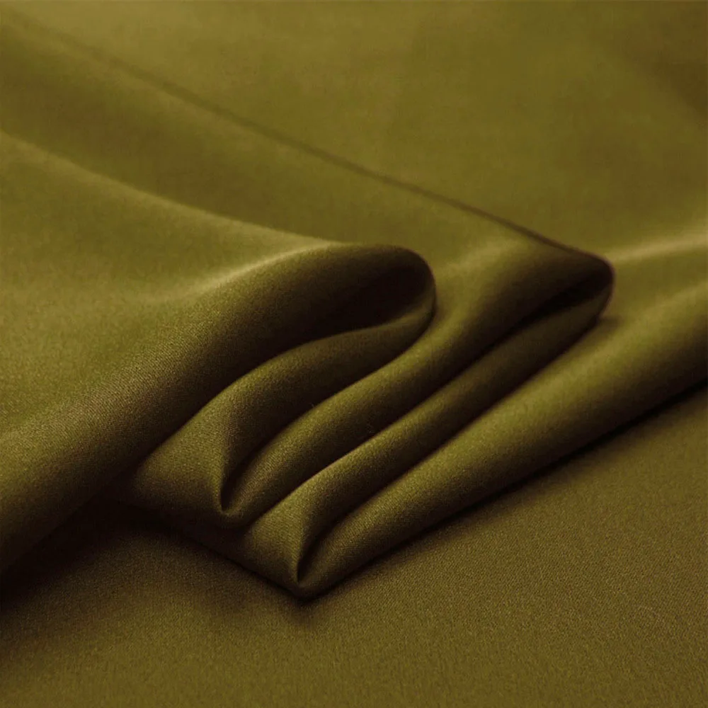 Custom Brand Fabric Stretch Silk Double Georgette Pure Mulberry Silk Fabric High Quality Luxury Material For Sewing 21088