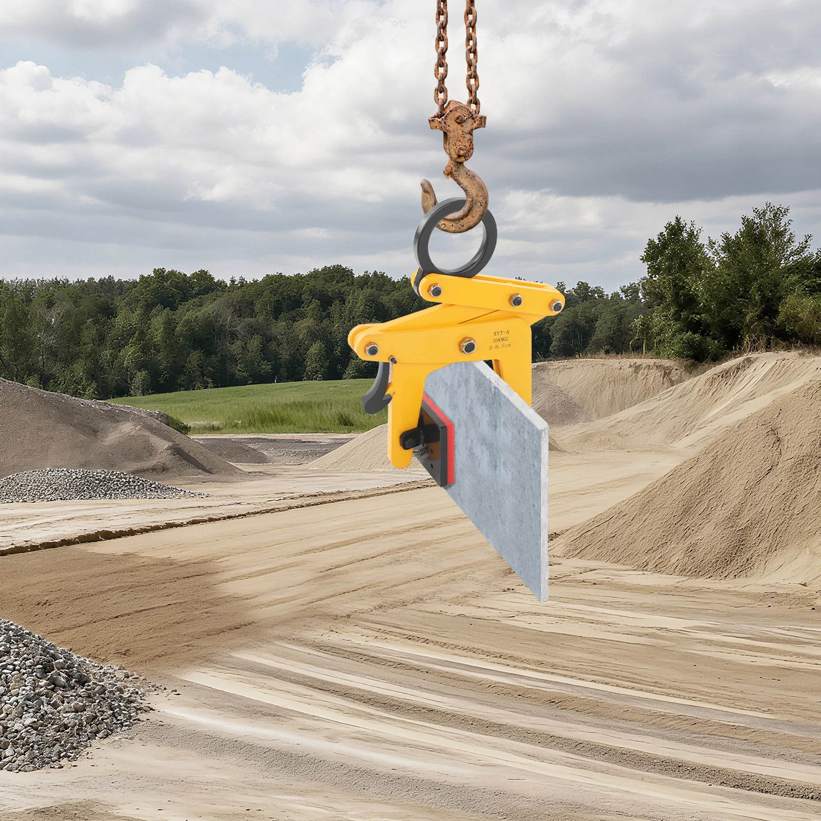 

390kg Slab Lifting Clamp, Heavy Duty Stone Lifting Equipment, for Lifting Transport, Adjustable Opening 1.18-3.35 inches, Yellow