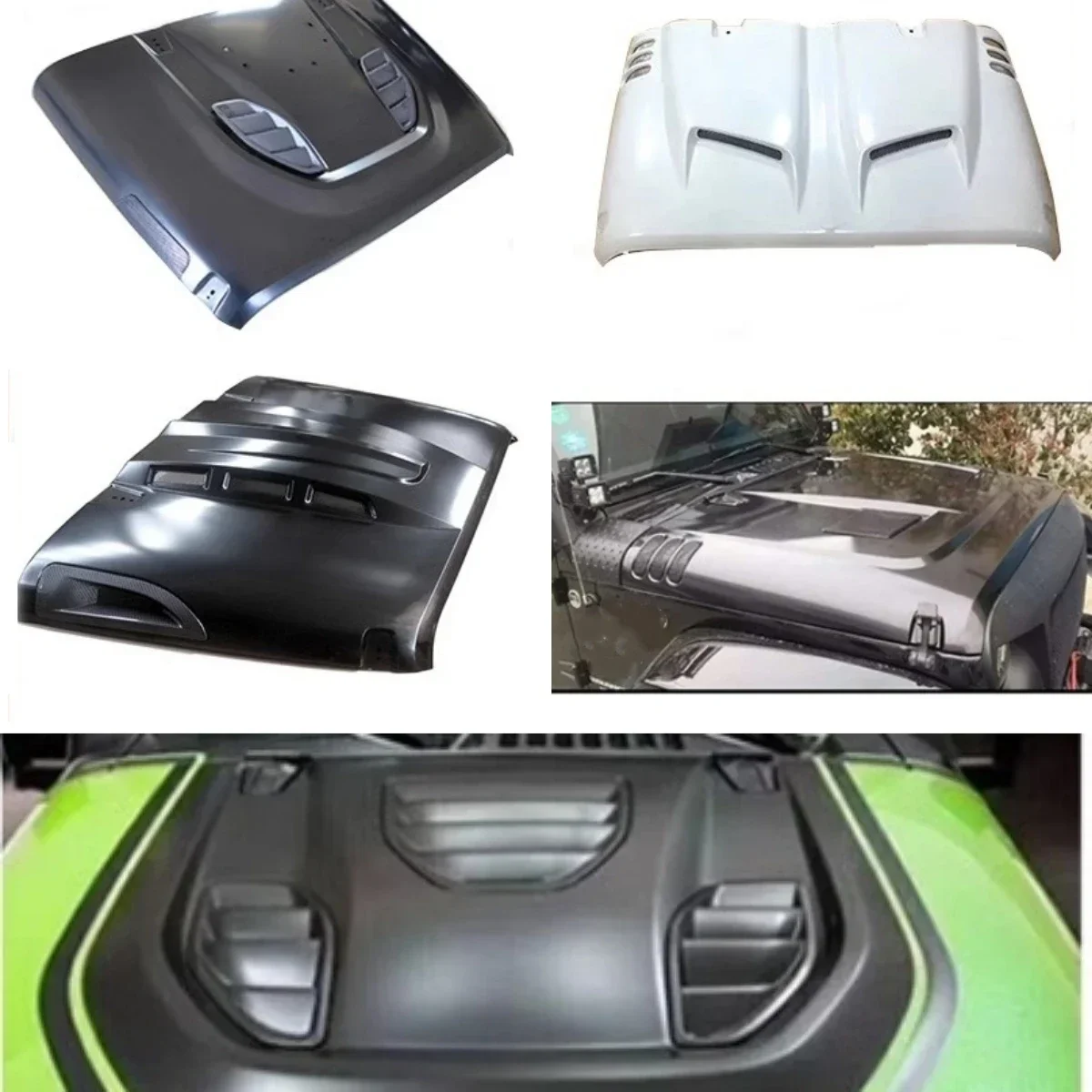 

Carbon Steel Body Kit Engine Hood Engine Cover Assembly For Jeep Wrangler JK 2007-17 modified Unpainted Auto Accessories