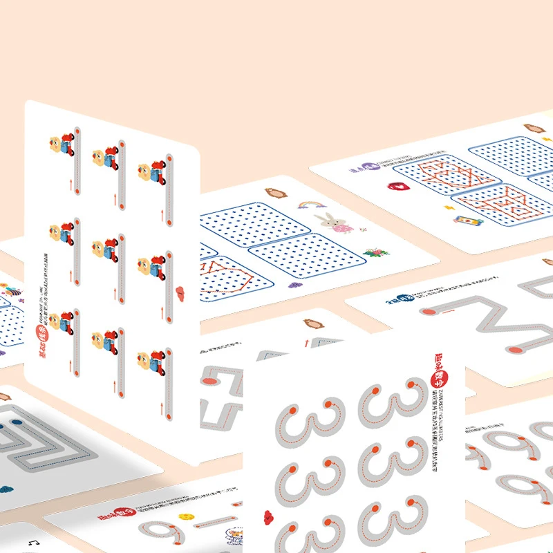 Cartões de treinamento reutilizáveis para crianças, Copybook, Rastreamento Workbook, Montessori mágico, Pen Control, Educação Livro