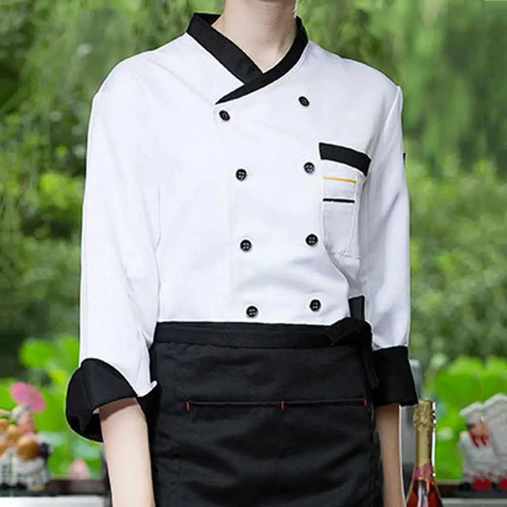 Uniforme de cocina suave con bolsillo superior para Chef, talla grande, para Hotel, Catering