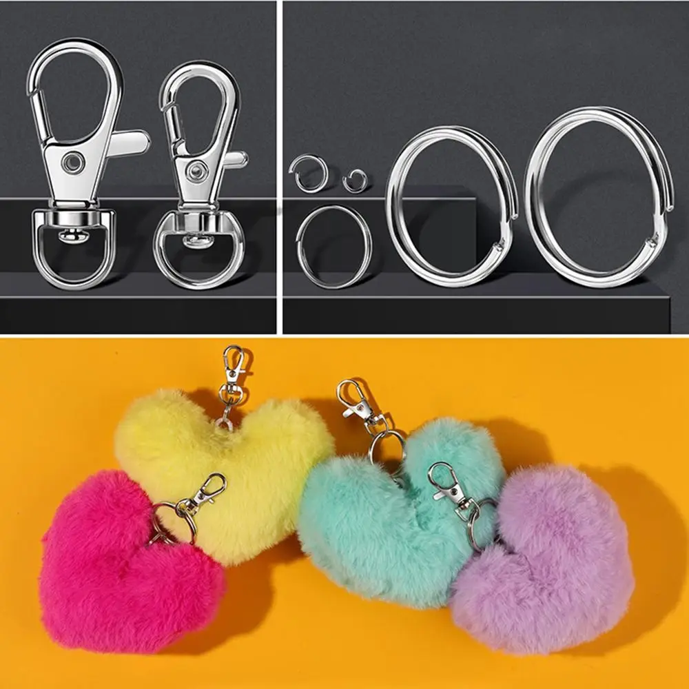 265pcs Lobster Claw Clasp Keychain Making Kit Swivel Snap Hook Jumprings Jewelry Making Sets Silver Portable Keychain Craft Set