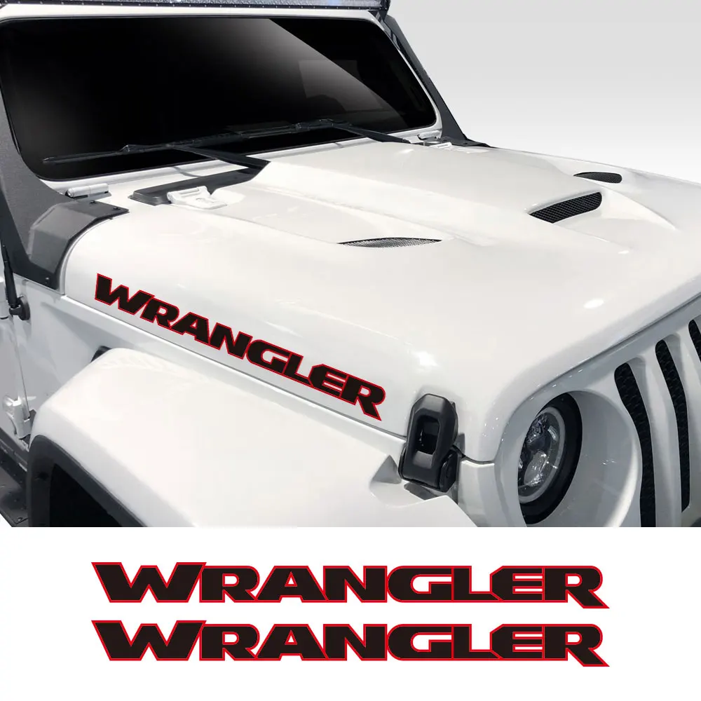 For Jeep Wrangler JK JL TJ YJ Unlimited Sahara Car Hood Cover Engine Side Vinyl Film Decor Stickers PVC Decals Auto Accessories