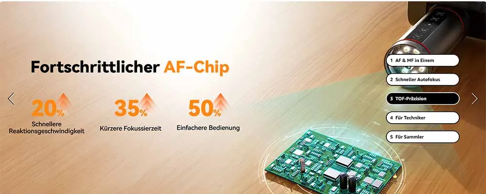Elikliv EM3K-AF 7'' 2000X Autofokus Digitalmikroskop 3K HDMI Löt-Mikroskop für Elektronik-Reparatur mit 10-Zoll-Ständer 64GB – Detail 5