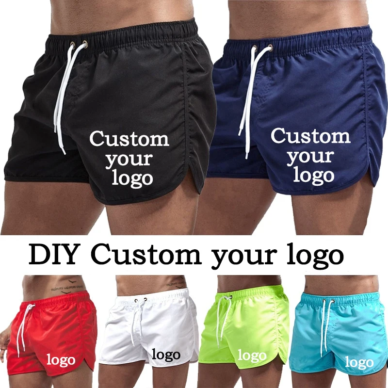 Summer Quick-Dry Shorts Men Swimwear Beach Shorts Pocket   Beach Shorts Customize your logo