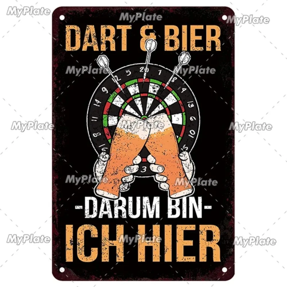VIP Vintage Darts Metal Sign - Tin Plaque, Classic Game Motif, Durable Material | Stylish Wall Decor for Club, Bar
