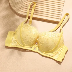 BH Medium thick template3/4 bra Fashion Lace Push Up Bra Underwear Women Lingerie Intimates 2024 Autumn/Winter FW6052