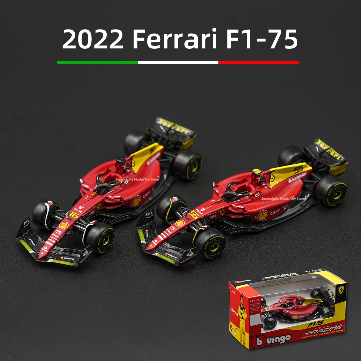 Bburago 1:43 Ferrari 2022 F1-75 Die Cast Vehicles Collectible Model Formula Racing Car Toys