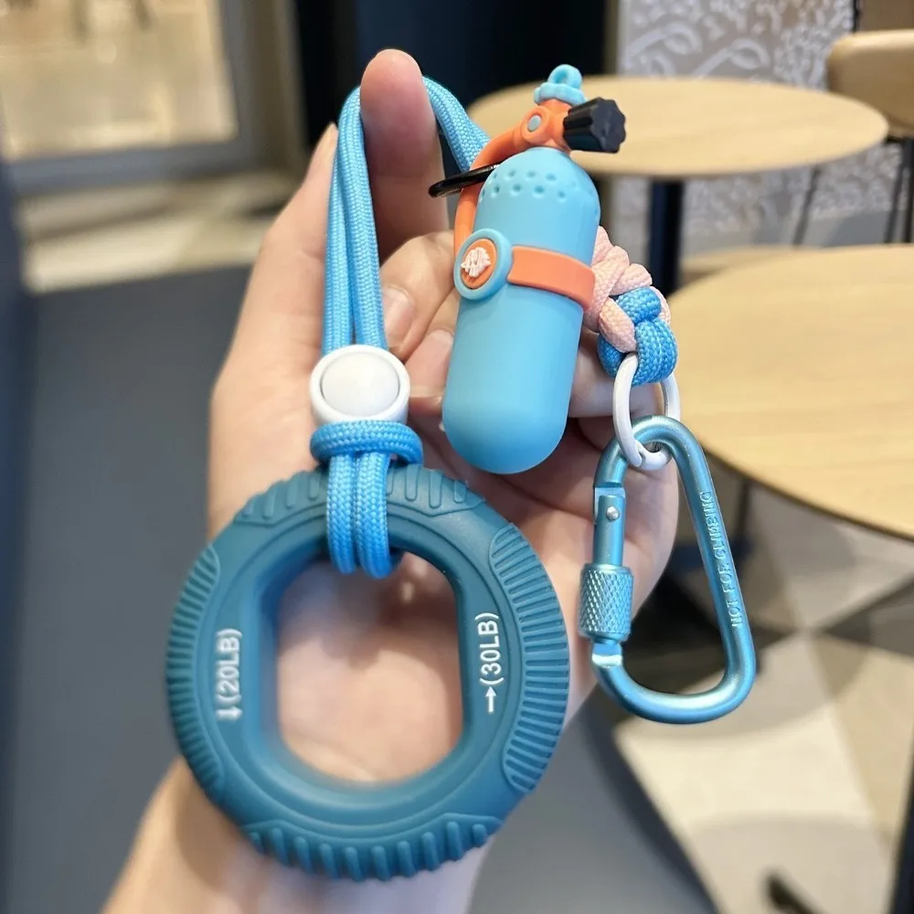 Silicone Grip Strengthener Keychain Portable Drop Resistant Diving Oxygen Cylinder Keychain Novelty Mini Fidget Pendant Gift