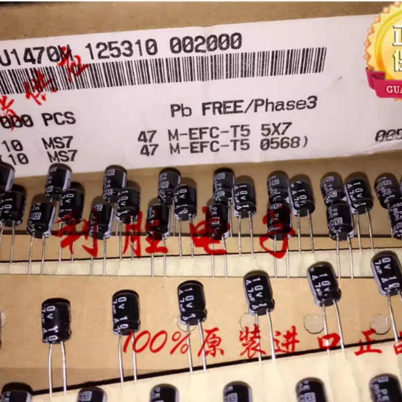 10PCS-100PCS 47UF 10V Japanese Ruby RUBYCON electrolytic capacitor 10V47UF 5X7 MS7 85 degrees