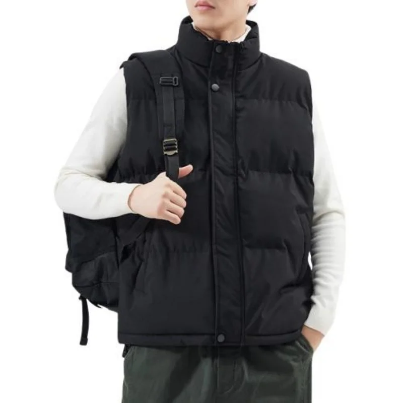 

Men's cotton jacket with camisole, sleeveless vest, trendy outerwear, autumn warmth, casual fashion, versatile and comfortable c
