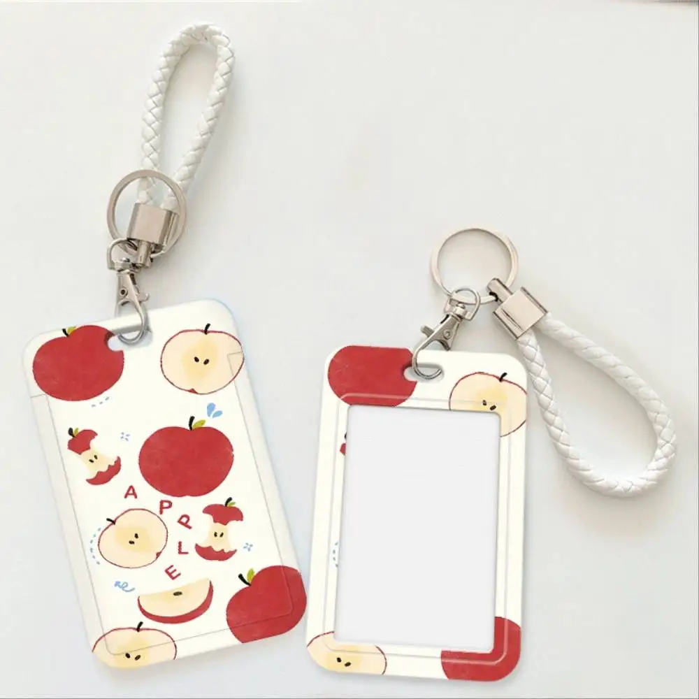 Red Apples Everywhere ID Card Holder White Plastic Shell For Doctor Nurse Student Bus Bank Credit Card Holiday Gift