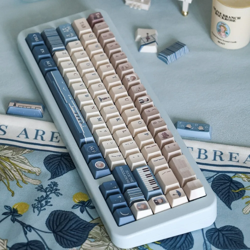 Imagem -01 - Sea Pianist Tema Keycap Pbt 142 Key Custom Custom Keycap Teclado Personalizado Cherry Perfil Gaming Keycap para Teclado Mecânico o sea pianist tema keycap pbt 142 key custom custom keycap teclado personalizado cherry perfil gaming keycap para teclado mecanico o 01