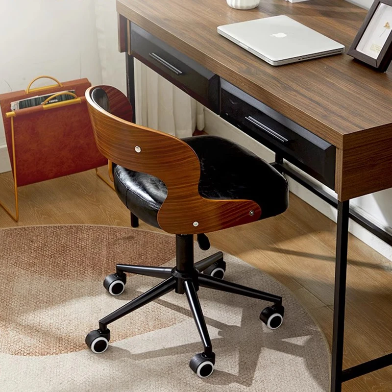 rg-Designer Wooden Office Chair Vanity Barber Nordic Bedroom Office Chair Reading Student Sillas De Oficina Library Furniture-