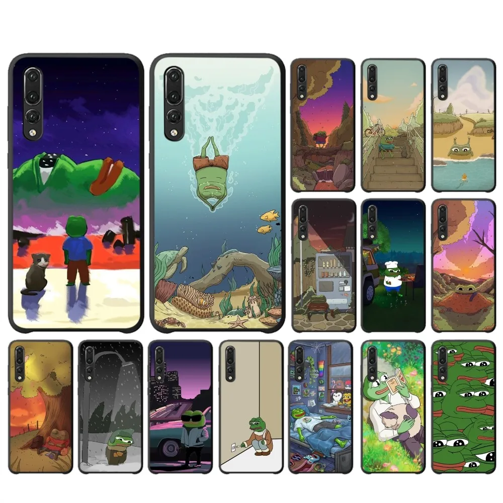 

Sad Frog Phone Case For Huawei P 8 9 10 20 30 40 50 Pro Lite Psmart Honor 10 lite 70 Mate 20lite