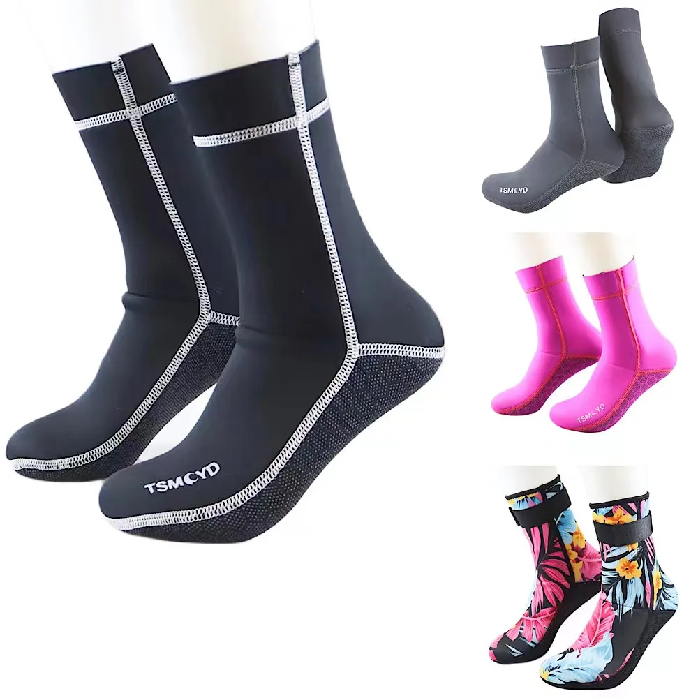 NEW Underwater Winter Scuba Diving Beach Socks 3mm Neoprene Men Women Printing Swimming Warm Non-slip Coral Snorkeling Equipment