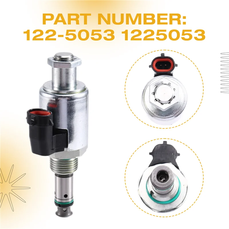 For Caterpillar Excavator Hydraulic Pump Solenoid Valve 122-5053 1225053 24V E325C E325CL M325 E322C E322CL 3126 3126B