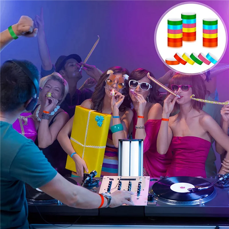 AS62 12000 шт. водонепроницаемые ремешки для рук неоновые браслеты для мероприятий концертные браслеты клейкие браслеты для вечеринки