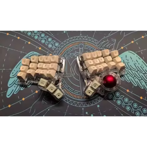 Charybdis Split 3X5 Keyboard Kit Wireless Bluetooth Hot Plug Custom Transparent Resin Support Zmk Without RGB MX Axis Trackball