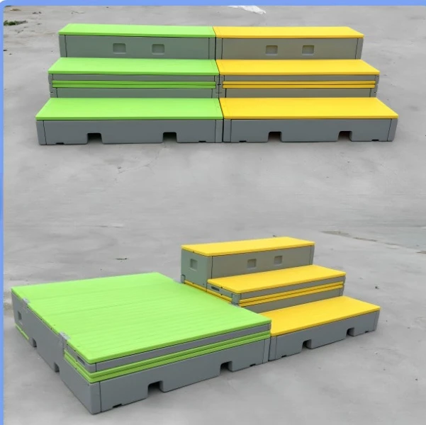 PE plastic chorus table school new mobile flip folding stage school music classroom mobile three-layer stage