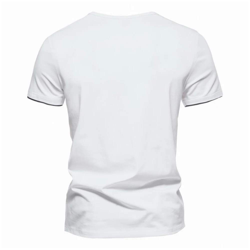 Herren Kurzarm Henley-Shirt Lässiges Sommer V-Ausschnitt T-Shirt Casual Slim Fit Einfarbig Locker Sitzend Fitness Sport Atmungsaktives Oberteil – Detail 7