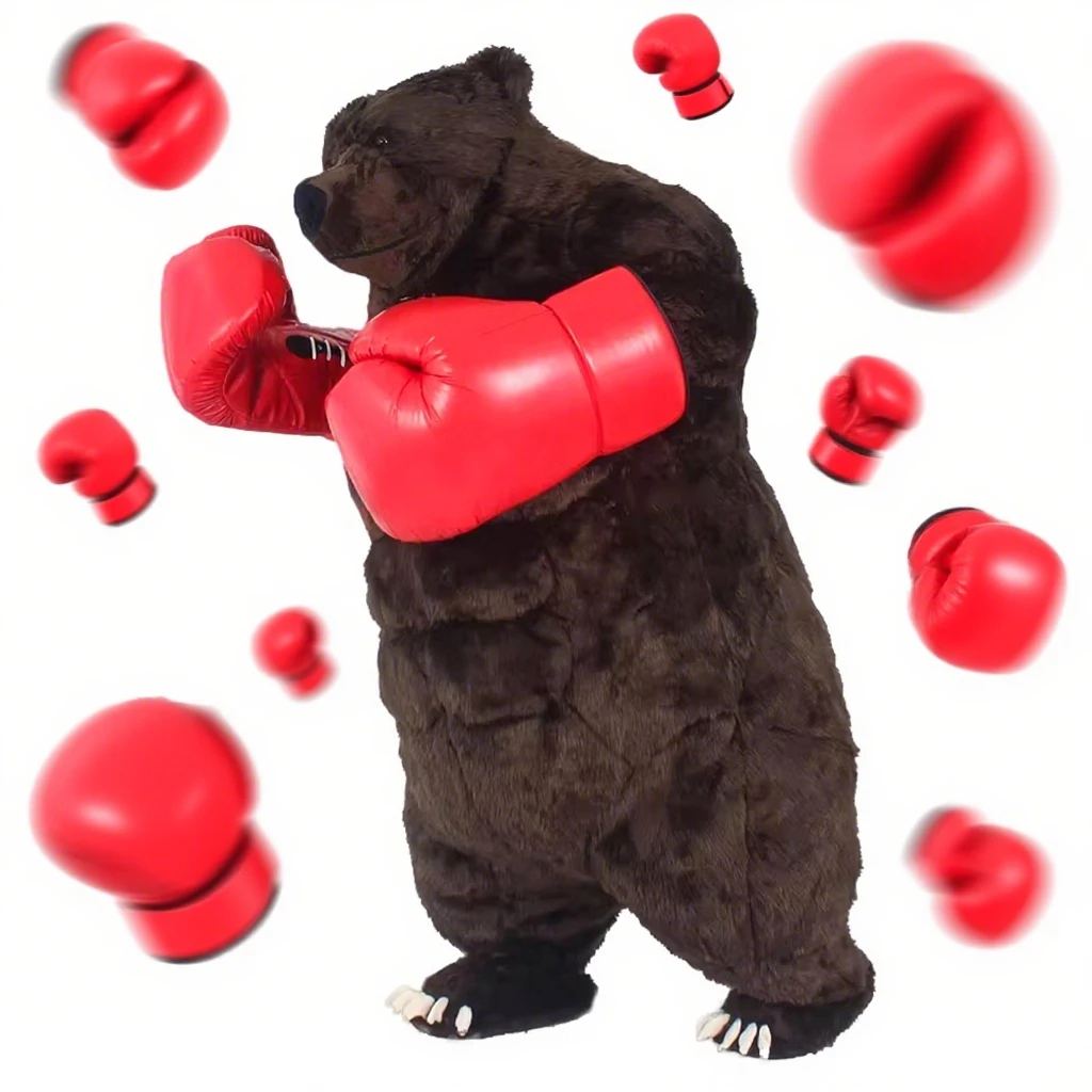 

Inflatable Boxing Bear Costume Adult Character Cosplay Halloween Carnival Party Mascot Parade Plush Costume