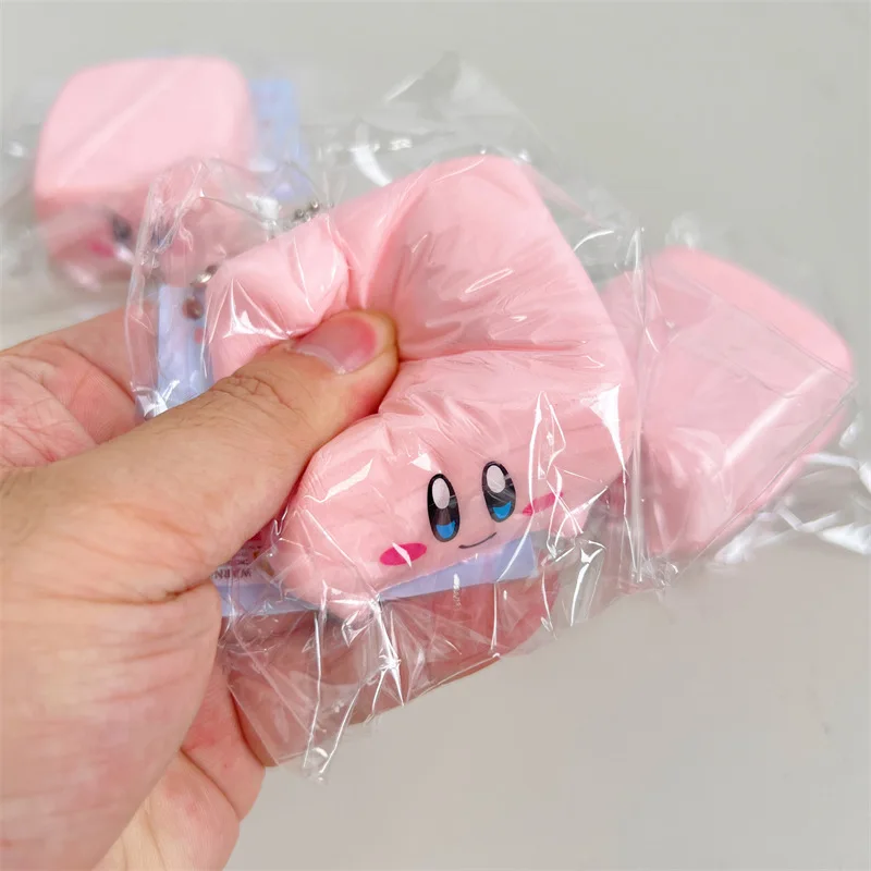 Juguete Antiestrés Kawaii Square Kirby Tofu Squishy de PU de Levantamiento Lento, Juguete Sensorial de Descompresión con Diseño de Dibujos Animados, Regalo de Cumpleaños para Niños