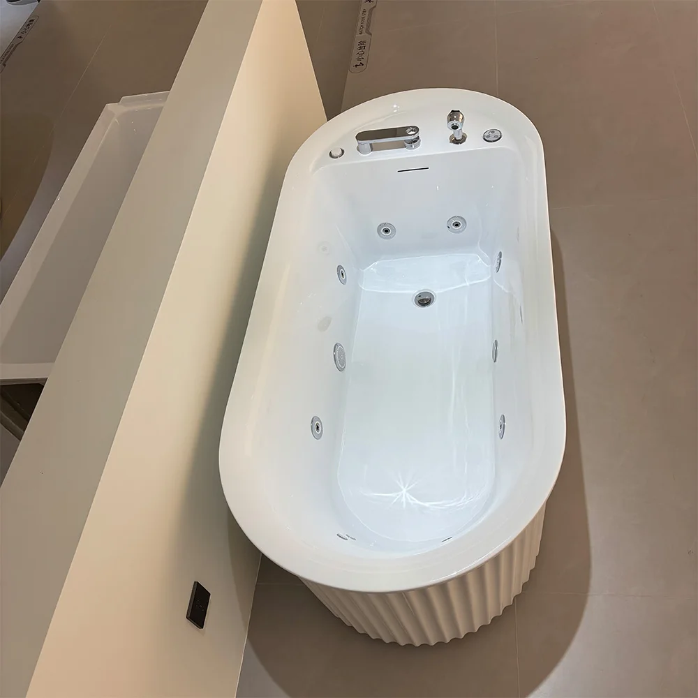 Modern Acrylic Massage Bathtub Freestanding Whirlpool 10 Jets Durable Premium 3-Year Warranty Independent Design Bathroom Use