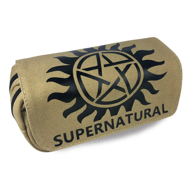 Cartera Supernatural SPN con cremallera para estudiantes, estuche para lápices, monedero para estudiantes, regalos para niños y niñas