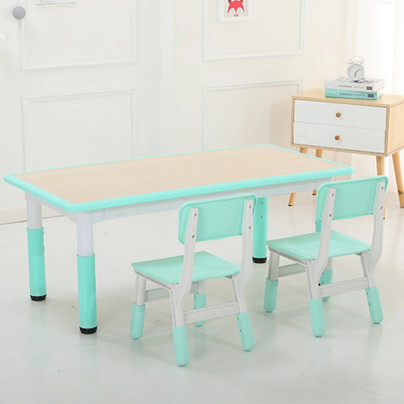 

School Supplies Set Children Study Desk Chairs Preschool Table Kids Furniture Room Baby Chair Children's Wood Angle Adjustable