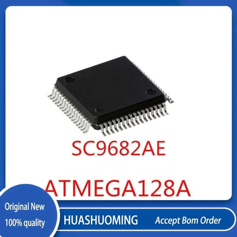 10Pcs/Lot   ATMEGA128A-AU  ATMEGA128A  SC9682AE QFP-64