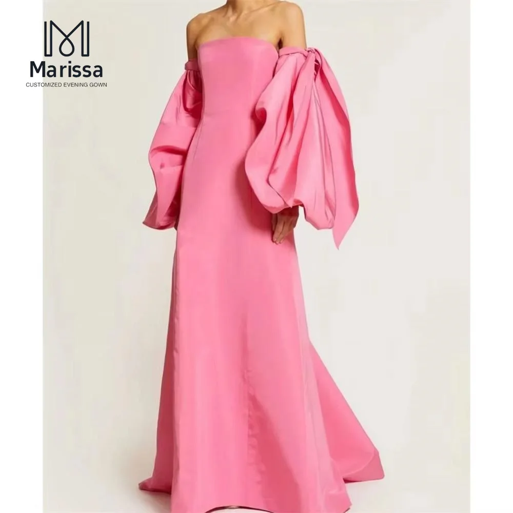 

Marissa A-line Long Model Party Dress for Wedding Dresses Satin Bespoke Occasion Dresses for Special Occasions Custom Made Prom