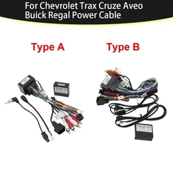 Car Media Android Radio Player 16Pin Wire Harness Canbus Box For Chevrolet Trax Cruze Aveo Buick Regal Power Cable