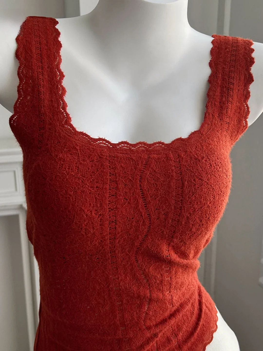 Caldo gilet con suola in pizzo foderato in Fce Intimo da donna con imbottitura sul petto Base integrata con una tazza irt Abbigliamento interno Sle francese S...