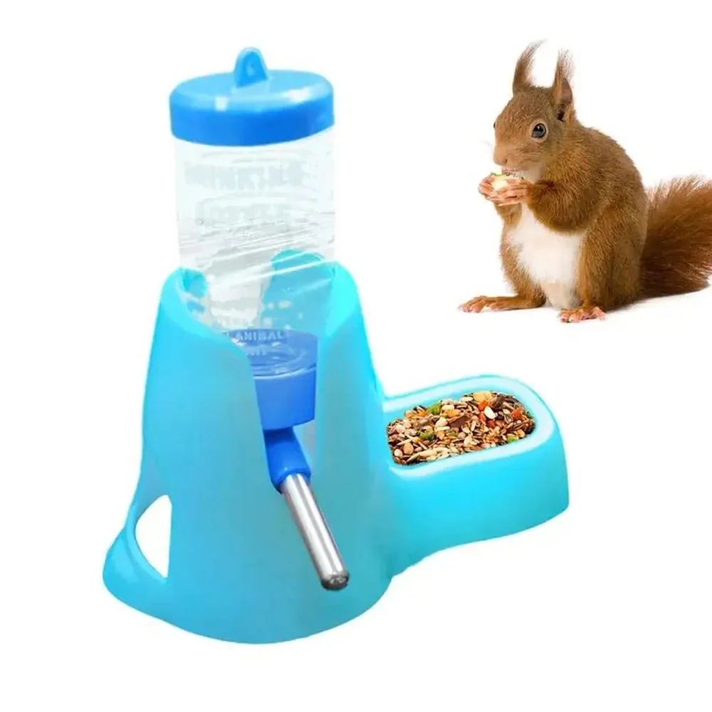 Hamster-Wasserspender, kleiner Tier-Automatikspender, Trinkwasserflasche, Schüsseln, Schüssel mit Lebensmittelbehälter für Meerschweinchen, Ratte – Detail 9