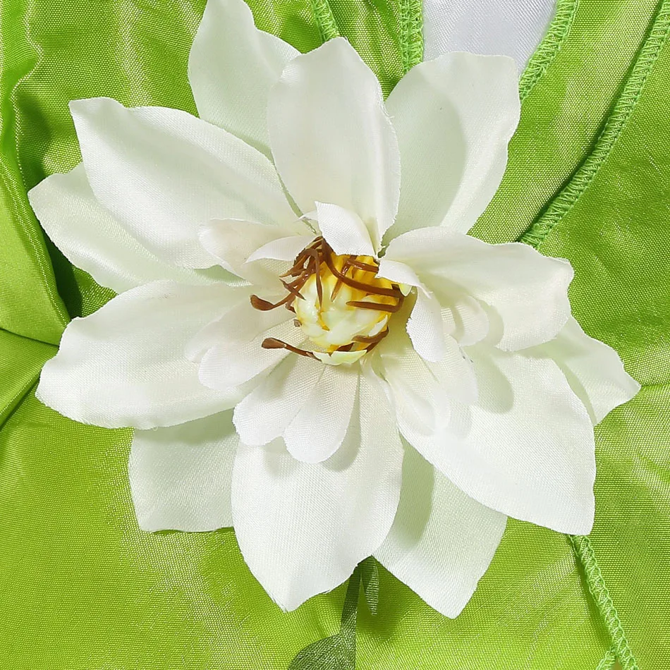 Summer Tiana Princess Dress Girl Green Dress Children Cosplay Beauty Flower Fairy Clothes Children Halloween Performance Costume image 6