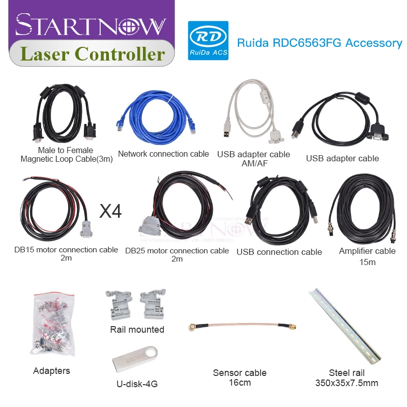 Startnow Wireless Remote Fiber Optic Control System RDC6563FG Uses A Ruida DSP Mainboard for Metal Hybrid Laser Cutting Machines