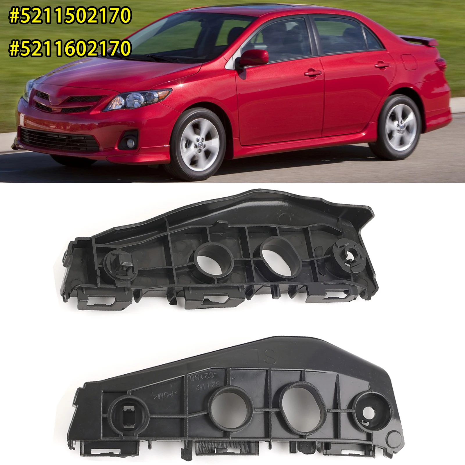 5211502170 5211602170   2X Wspornik przedniego zderzaka do Toyoty Corolla 2011 2012 2013 Zamiennik TO 1043114   DO 1042114