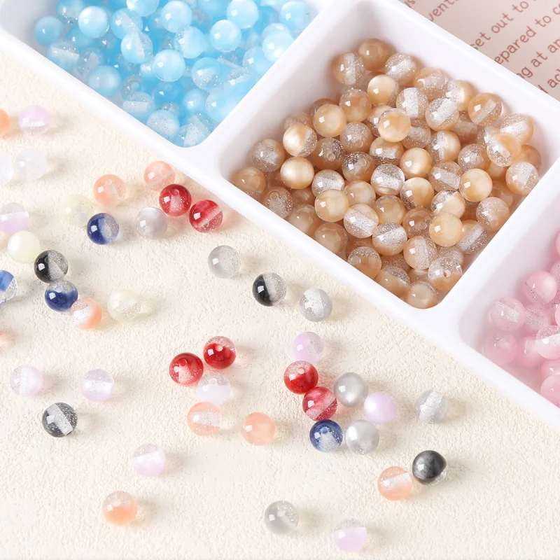 Stylish 8mm acrylic powder star beads through hole loose beads DIY mobile phone chain bracelet car hanging hair accessories Z2