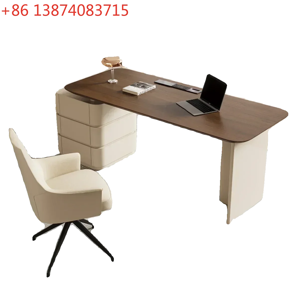 Desk Cream Style Retro Domestic Study Desk Light Luxury Minimalist Desk All Solid Wood