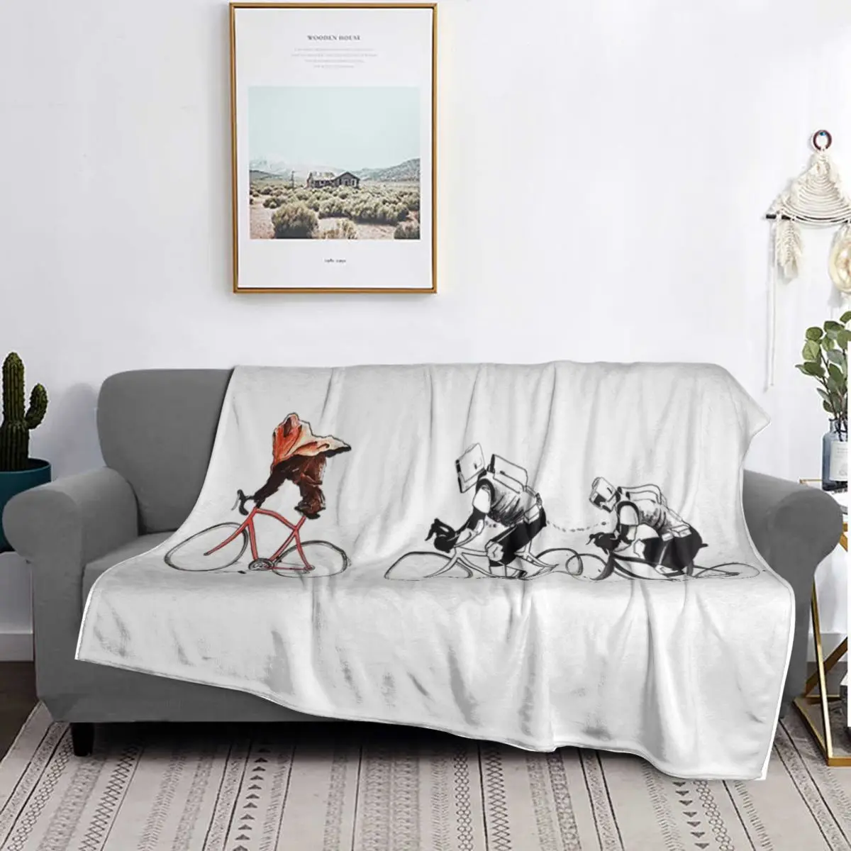 

Ewok Bicycle Chase Classic Blanket Soft Warm Flannel Throw Blanket Bedding for Bed Living room Picnic Travel Home Couch