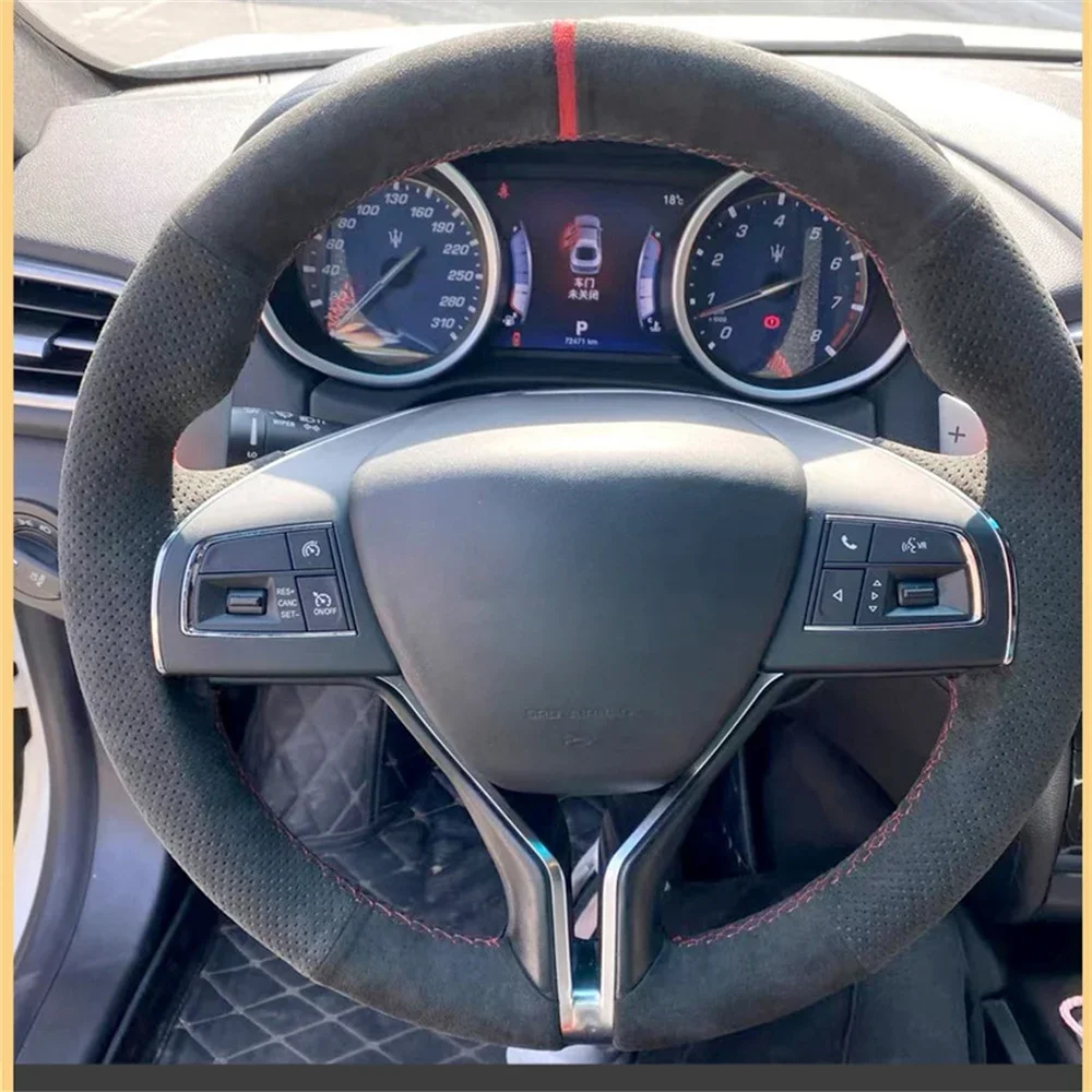

DIY Non-slip Breathable Suede Car Steering Wheel Cover Auto Interior Accessories For Maserati Ghibli Levante Quattroporte