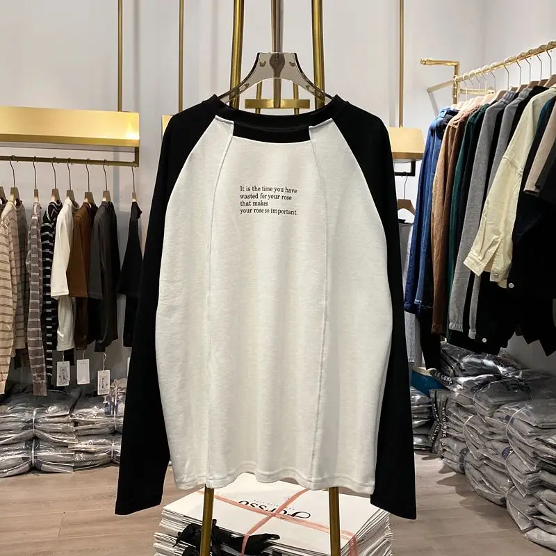 

Women's Base Shirt Popularity All Match Loose Fitting Belly Covering New Autumn and Winter Inner Wear Long Sleeved Top