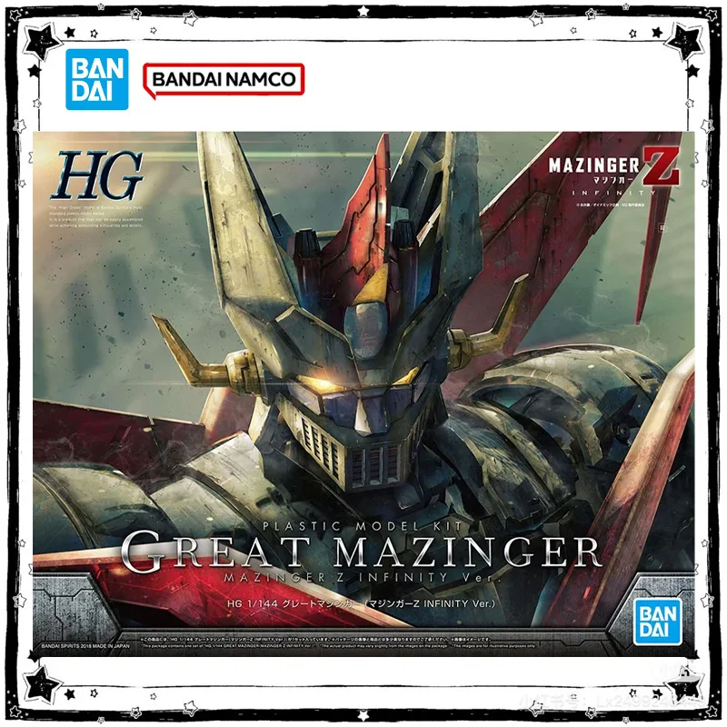 Figura Original de Bandai HG 1/144 Great Mazinger, Kit de Modelo Mazinger Z, Figuras de Anime Coleccionables, Figura de Acción, Juguetes para Niños, Regalo